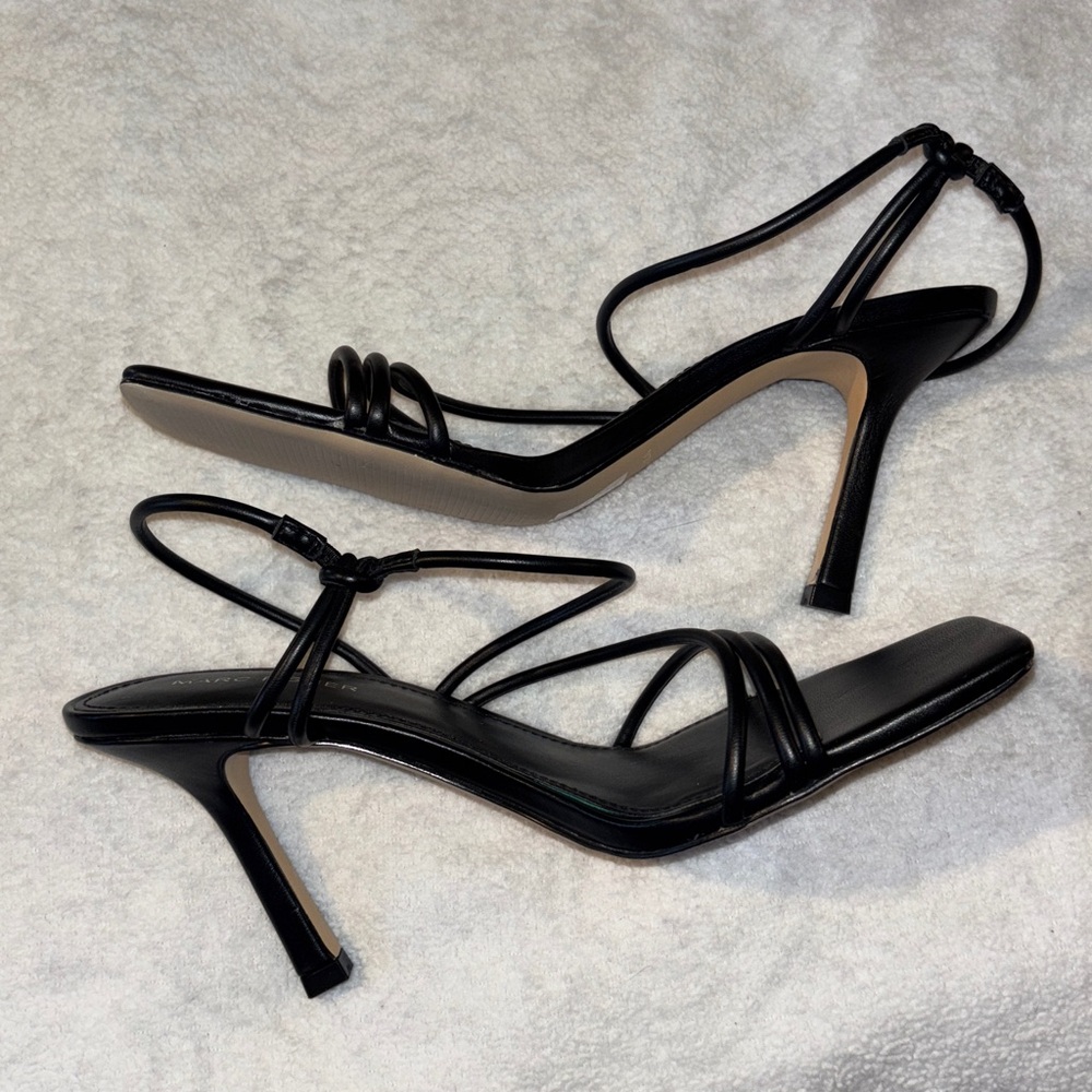 Marc Fisher Black Strappy stiletto Heeled sandals. Size 9 1/2.